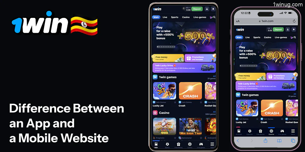 Tofauti Kati ya Programu na Tovuti ya Simu 1win