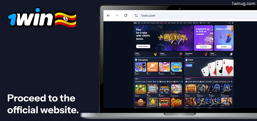 Go to your browser and find 1win
